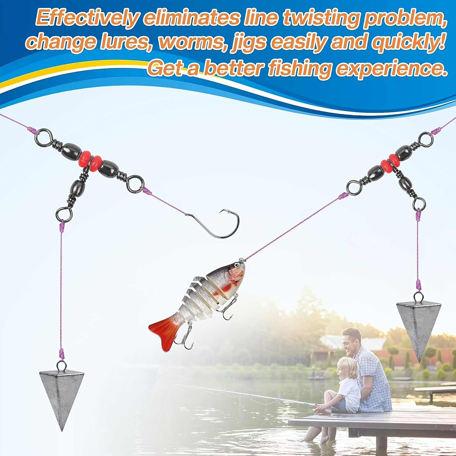 3 Three Way Swivels,Triple Swi - Baitcasting Reel recension och pris