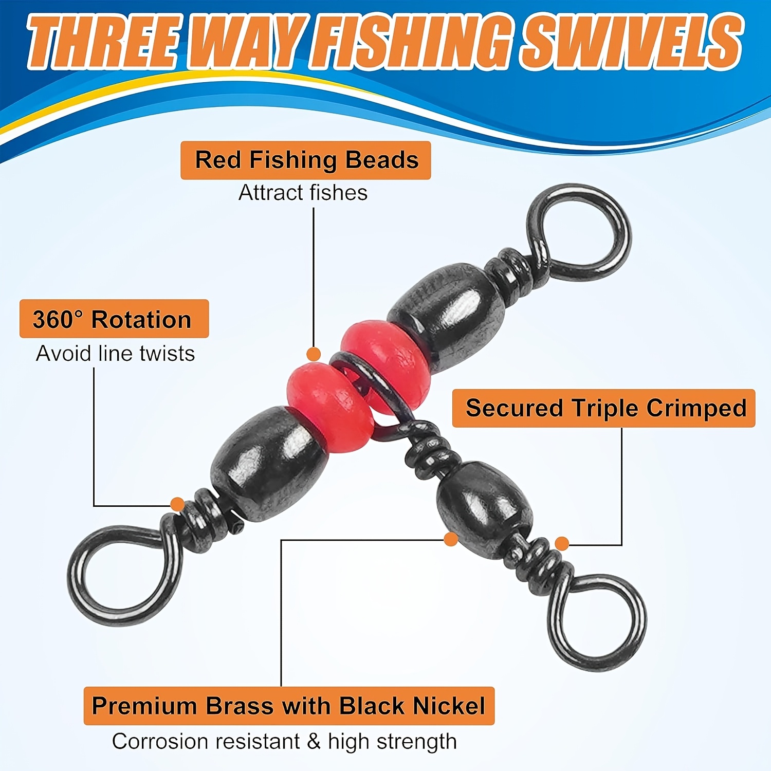 3 Three Way Swivels,Triple Swi - Baitcasting Reel recension och pris