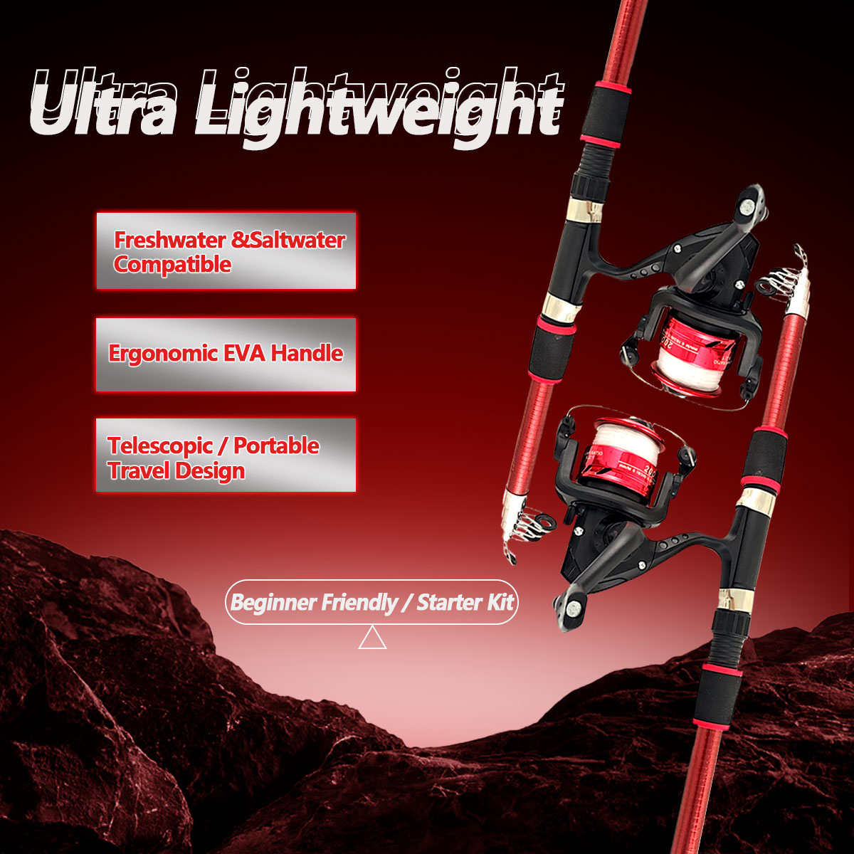 Spinning Fishing Rod and Reel  - Spincast Reel recension och pris